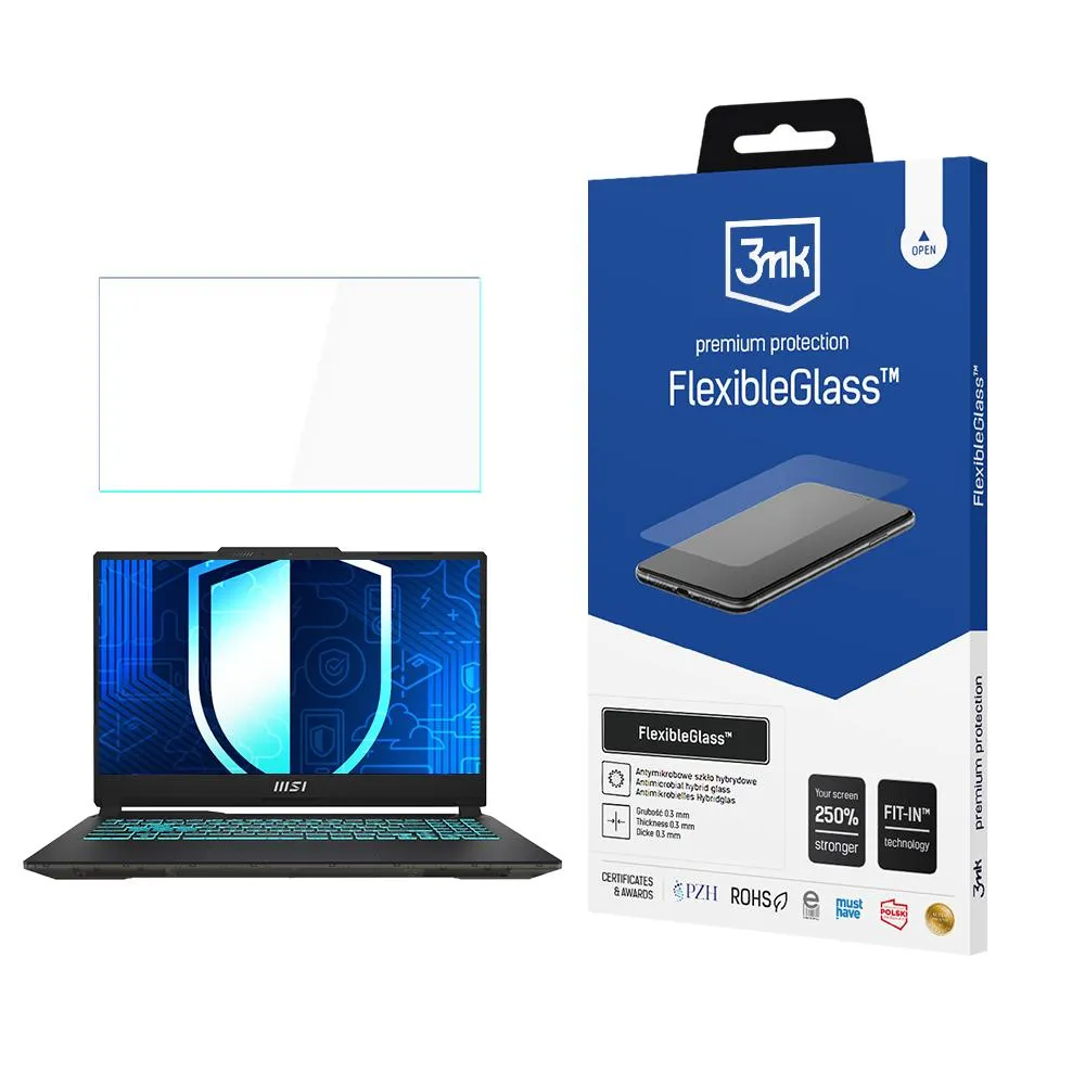 Shatterproof hybrid glass for MSI Cyborg A12 - 3mk FlexibleGlass