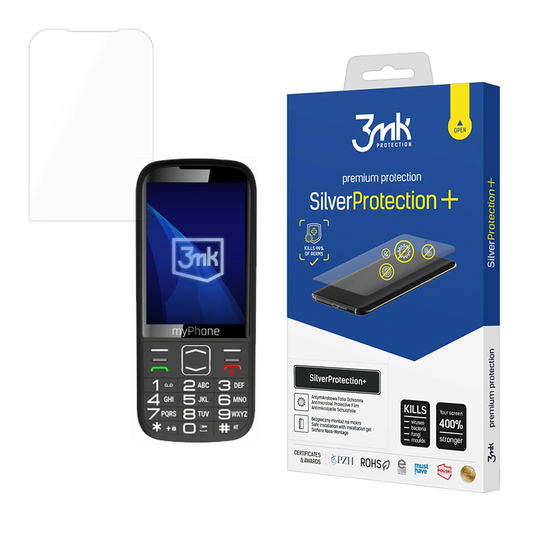 Anti-Shock Protective Film for MyPhone Halo 4 LTE - 3mk SilverProtection+
