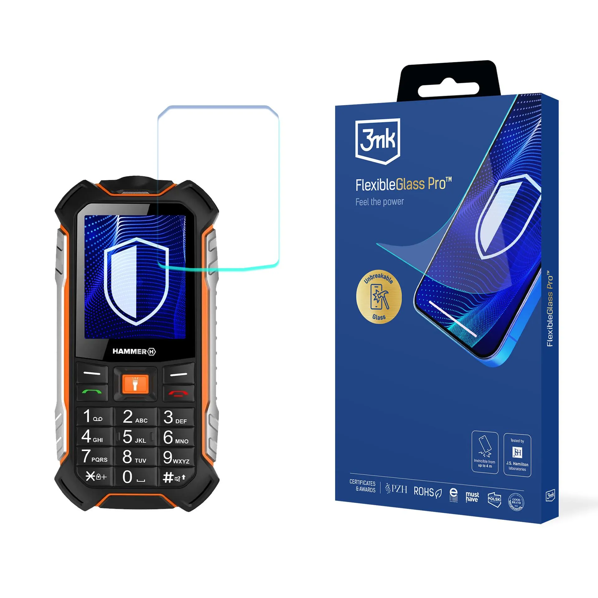 Shatterproof glass for MyPhone Hammer Boost - 3mk FlexibleGlass Pro