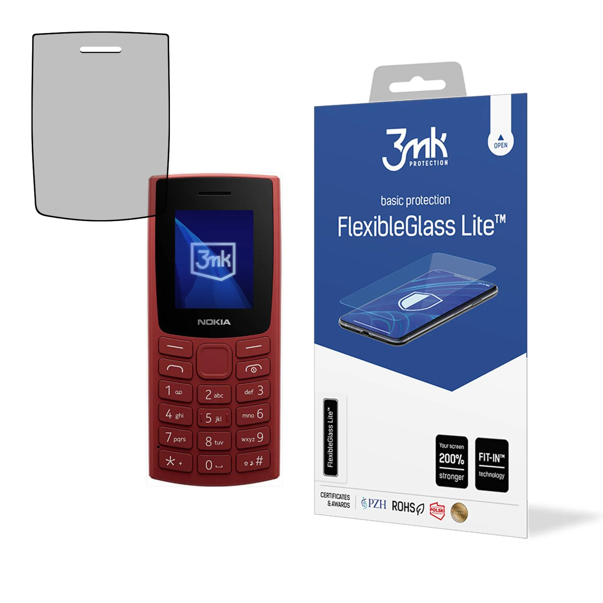 Unbreakable hybrid glass for Nokia 105 4G (2023) - 3mk FlexibleGlass Lite