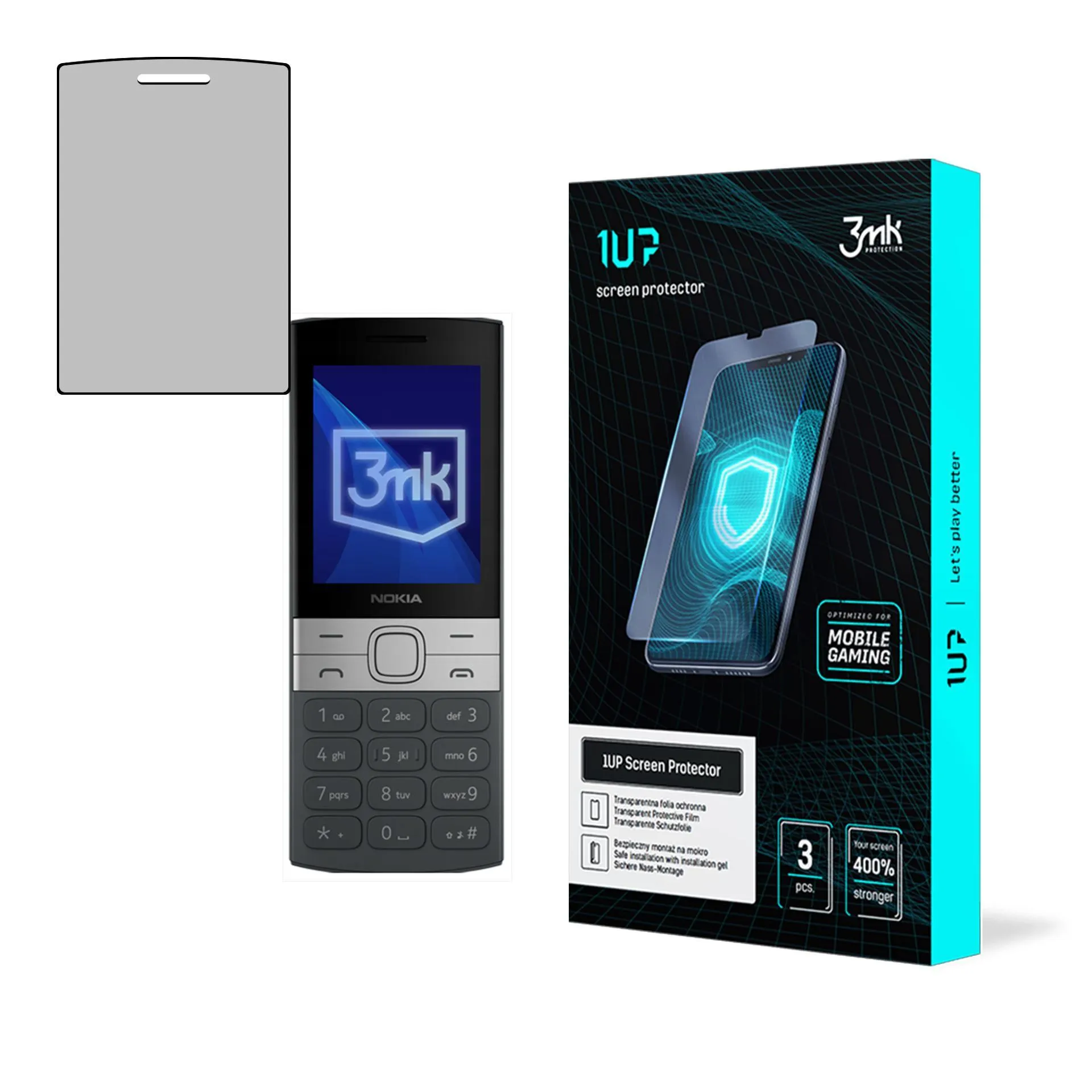 Screen protector for Nokia 150 2023 - 3mk 1UP screen protector (3 pieces)