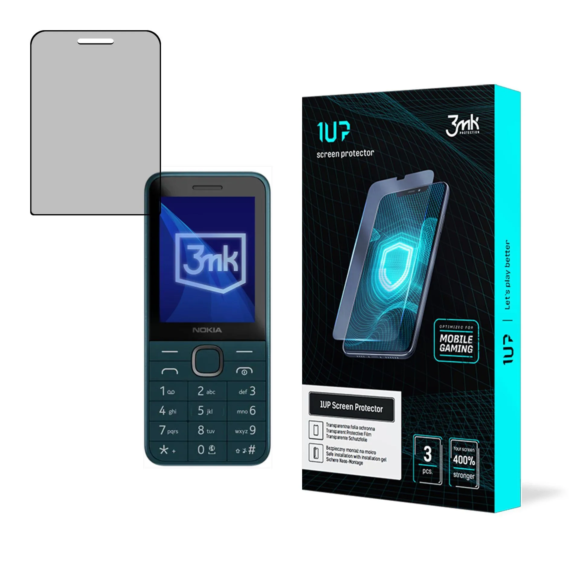 Screen protector for Nokia 225 4G (2024) - 3mk 1UP screen protector (3 pieces)