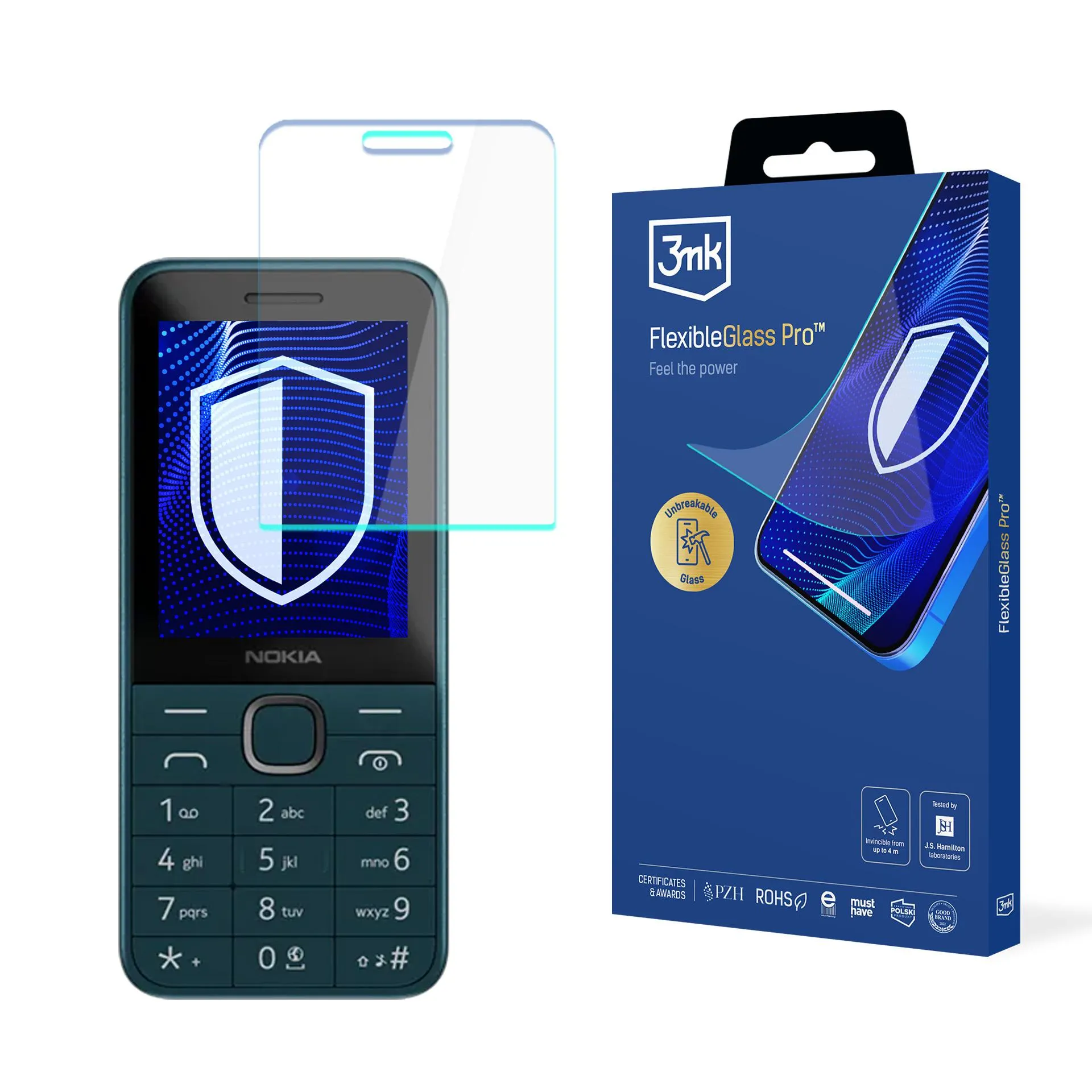 Shatterproof glass for Nokia 225 4G (2024) - 3mk FlexibleGlass Pro