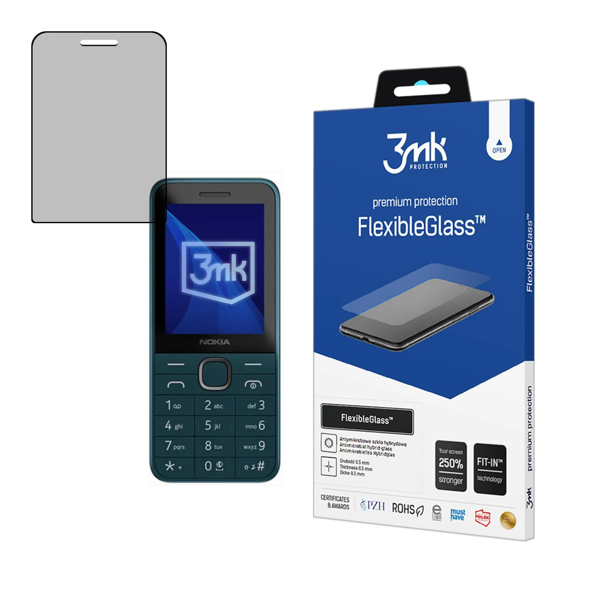 Hybrid unbreakable glass for Nokia 225 4G (2024) - 3mk FlexibleGlass™