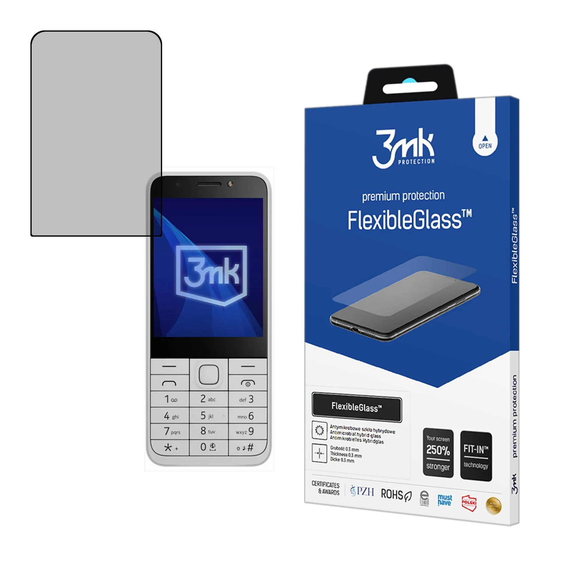 Hybrid unbreakable glass for Nokia 230 DualSim 2024 - 3mk FlexibleGlass™