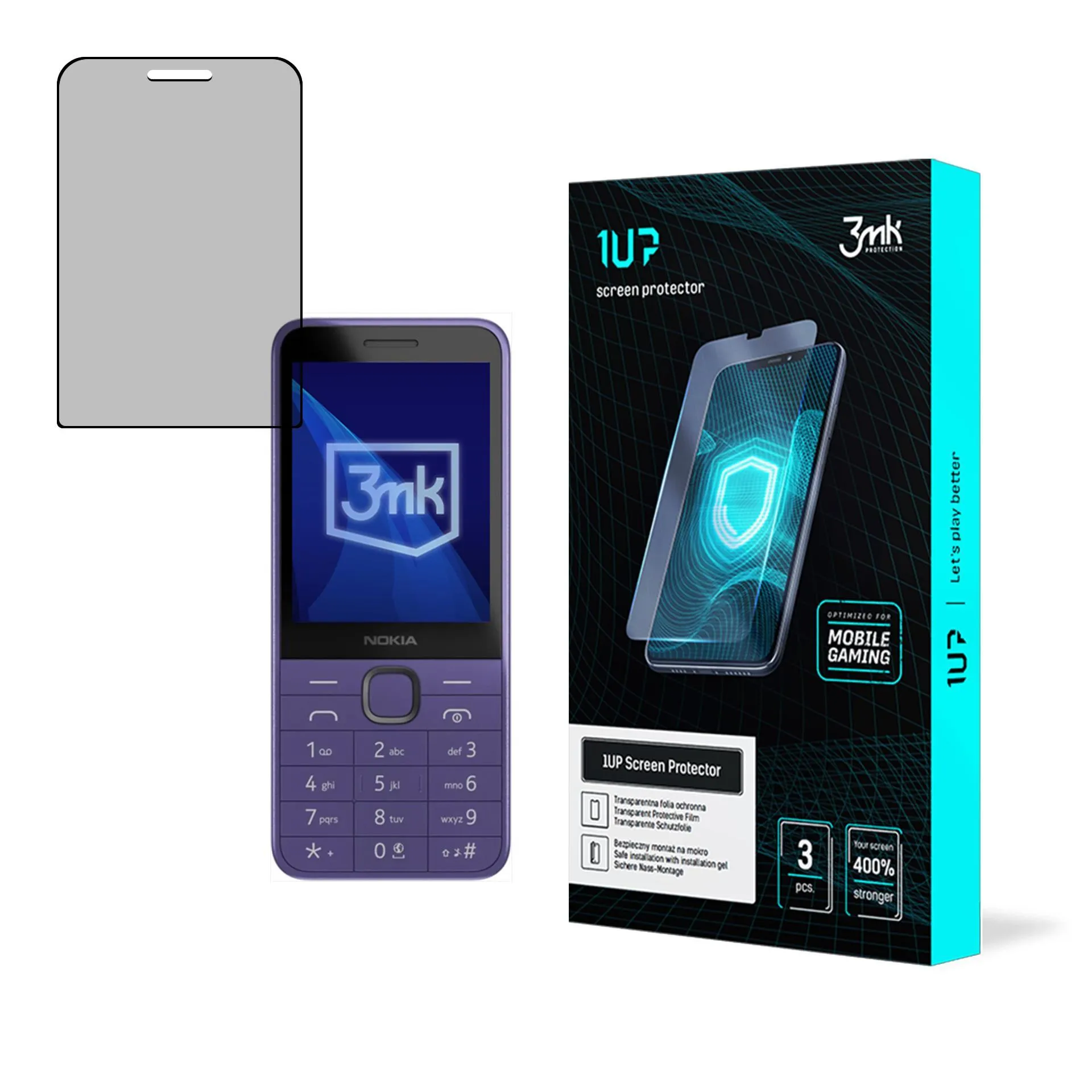 Screen protector for Nokia 235 4G / 215 4G - 3mk 1UP screen protector (3 pieces)