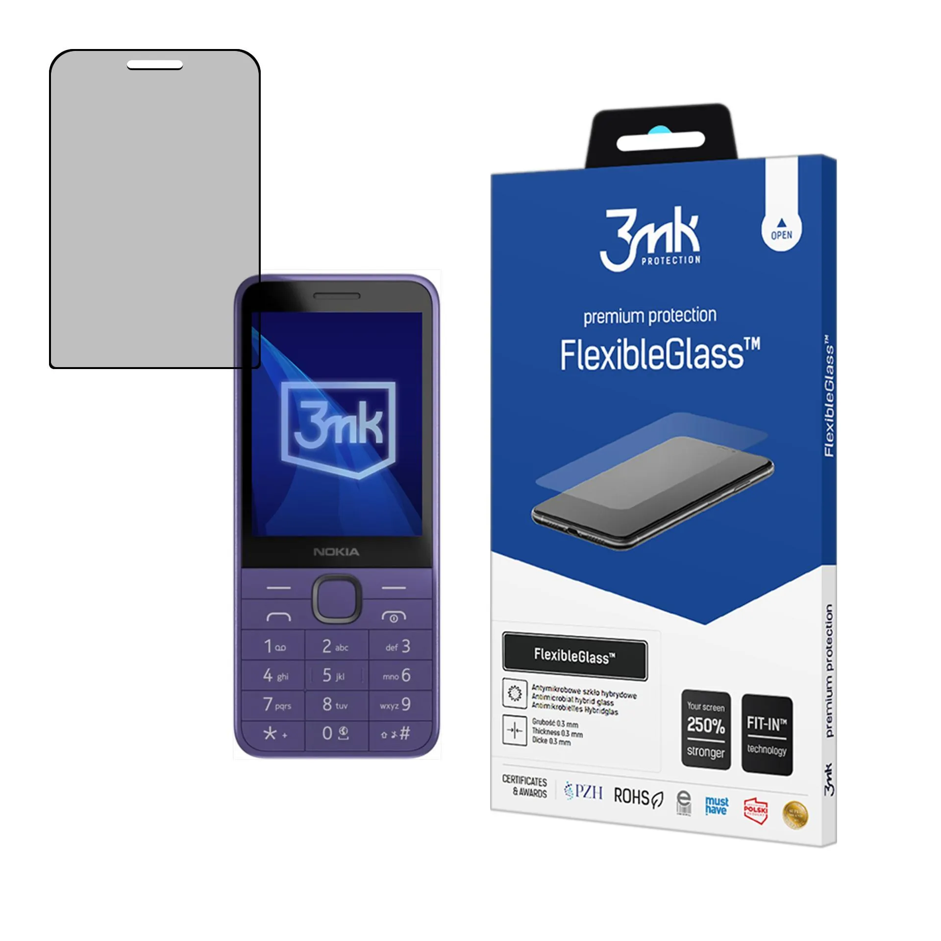 Hybrid unbreakable glass for Nokia 235 4G / 215 4G - 3mk FlexibleGlass™