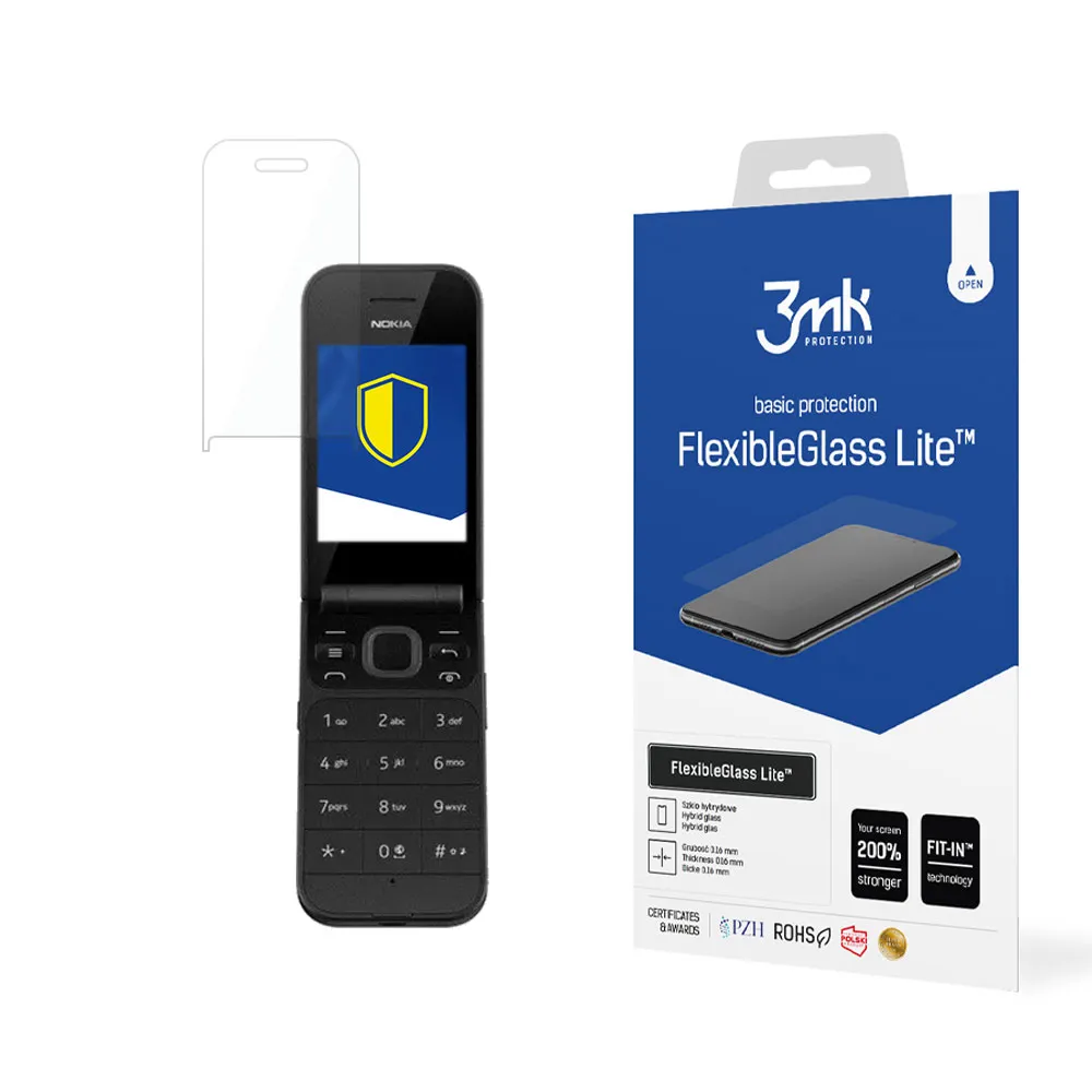 Unbreakable hybrid glass for Nokia 2720 Flip - 3mk FlexibleGlass Lite