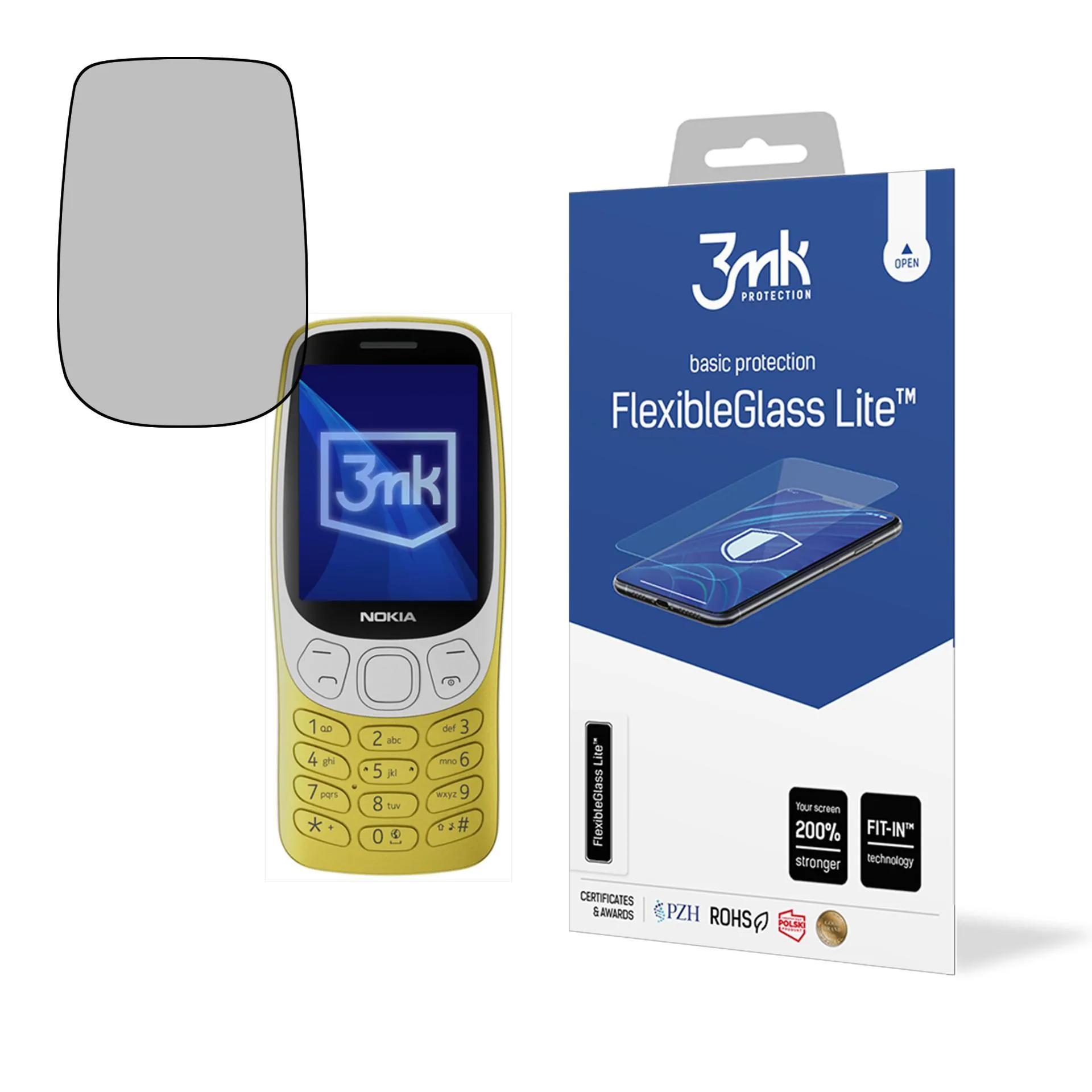 Unbreakable hybrid glass for Nokia 3210 4G - 3mk FlexibleGlass Lite