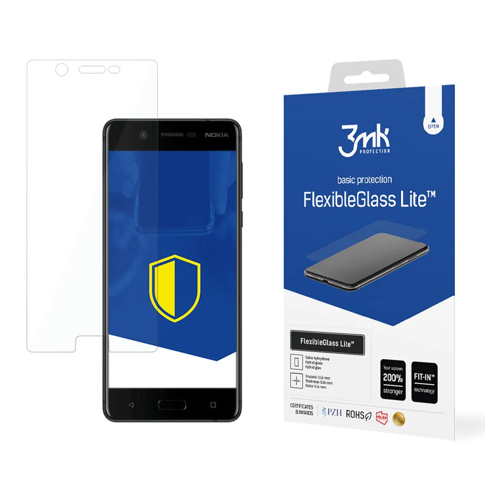 Unbreakable hybrid glass for Nokia 5 - 3mk FlexibleGlass Lite