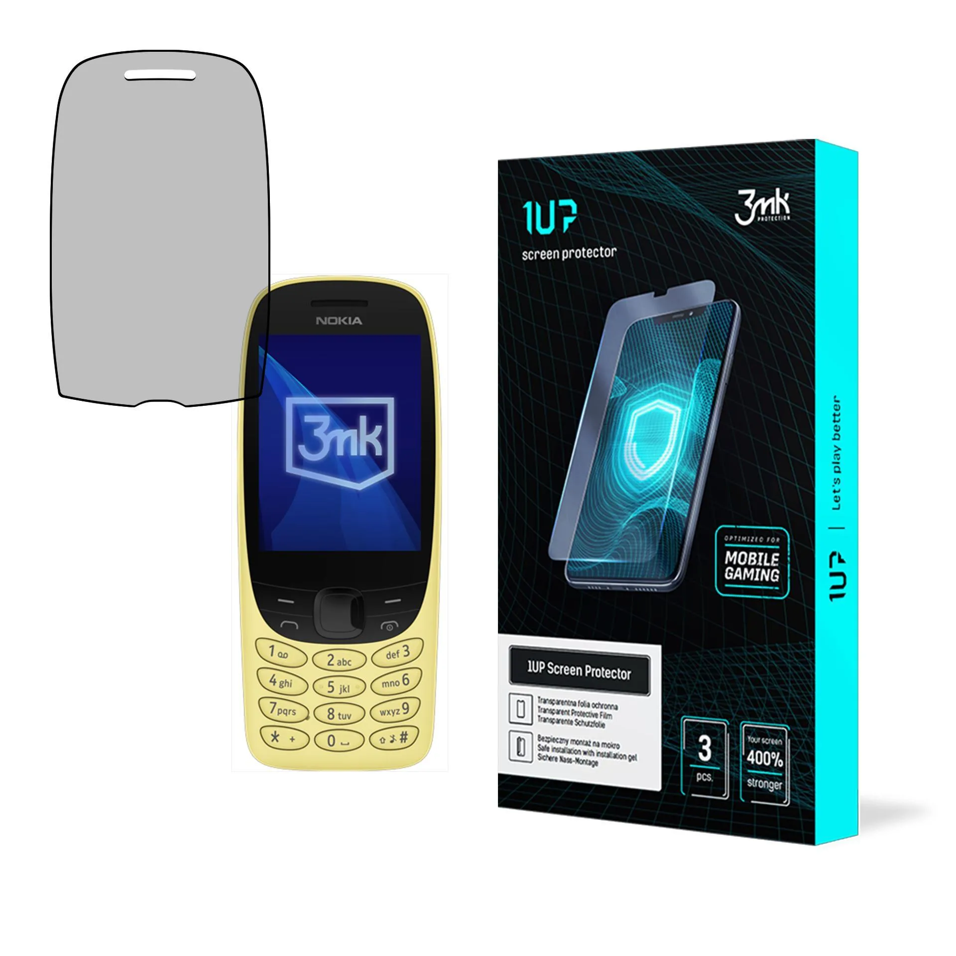 Screen protector for Nokia 6310 (2024) - 3mk 1UP screen protector (3 pieces)