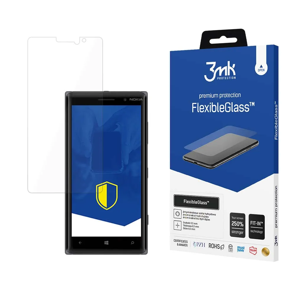 Shatterproof hybrid glass on Nokia Lumia 830 Glas - 3mk FlexibleGlass™