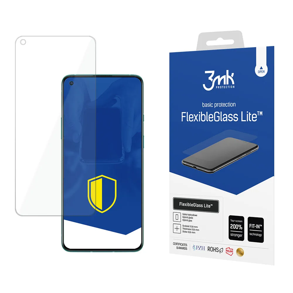 Unbreakable hybrid glass for OnePlus 8T 5G - 3mk FlexibleGlass Lite