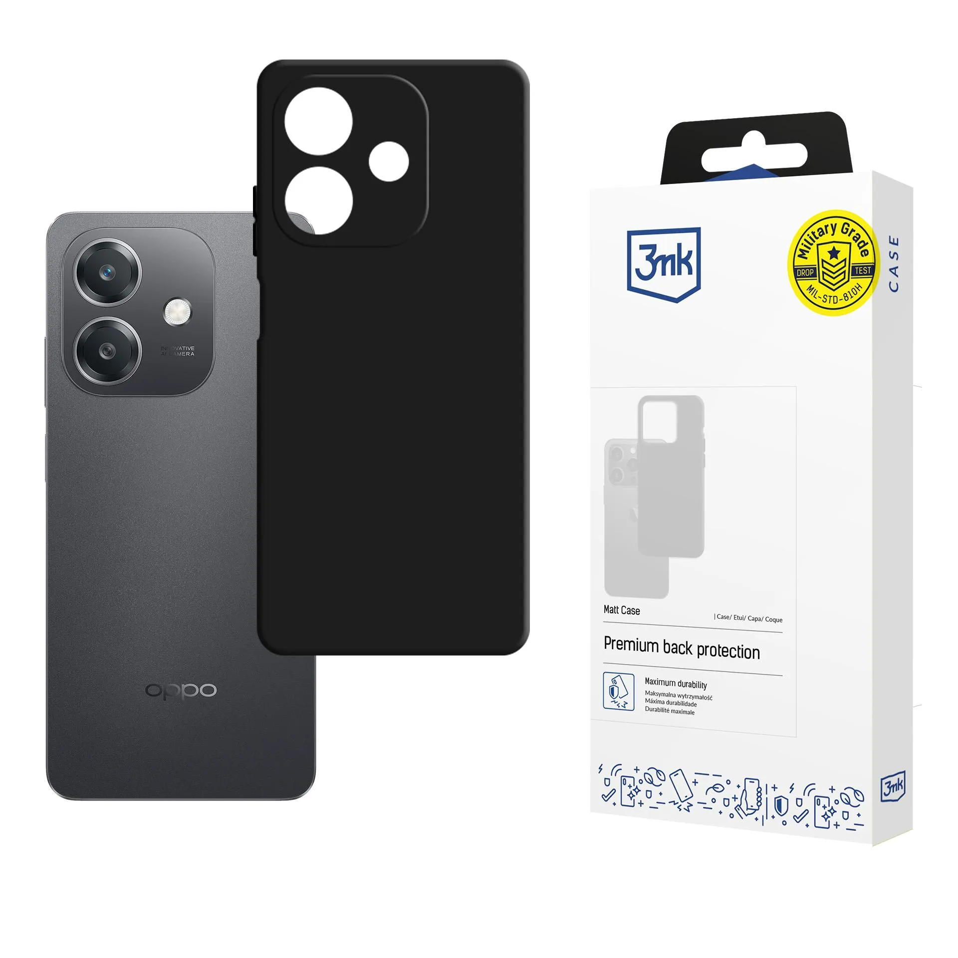 Case for Oppo A40 / A40M / A3 4G - 3mk Matt Case Black