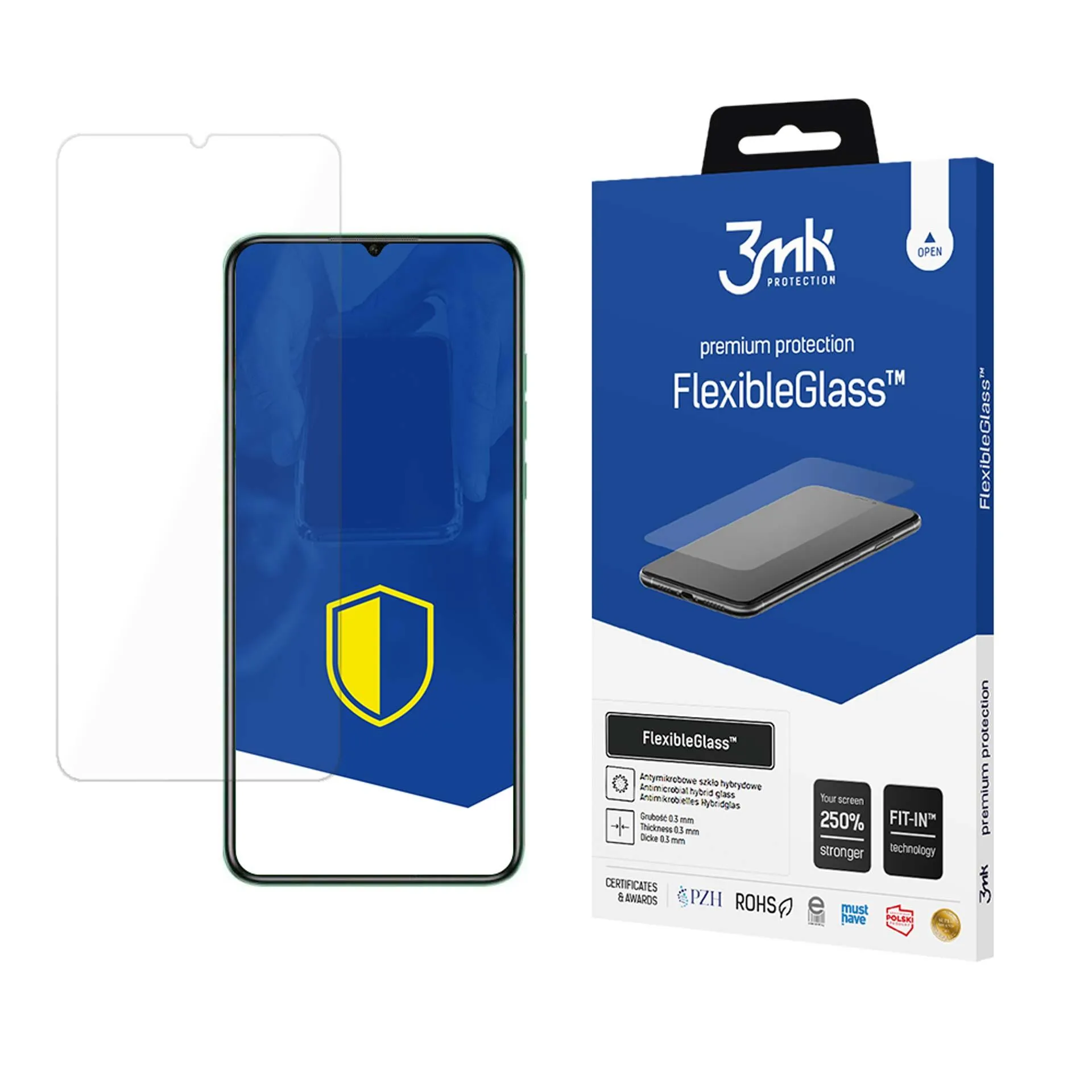 Shatterproof hybrid glass on Oukitel C53 - 3mk FlexibleGlass™