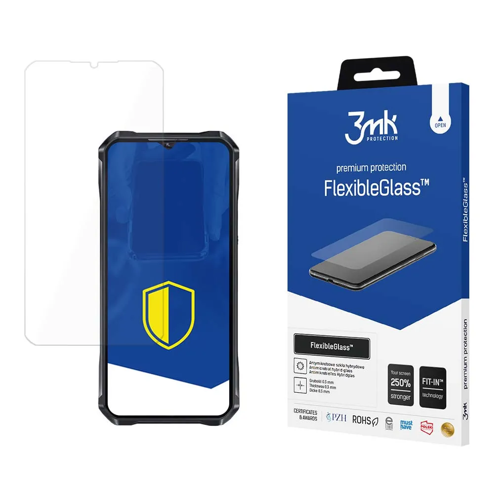 Shatterproof hybrid glass on Oukitel WP33 Pro - 3mk FlexibleGlass™