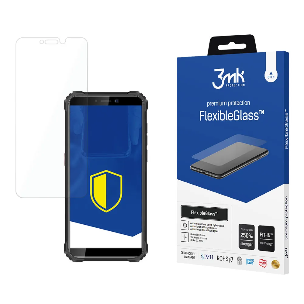 Shatterproof hybrid glass on Oukitel WP5 Pro - 3mk FlexibleGlass™