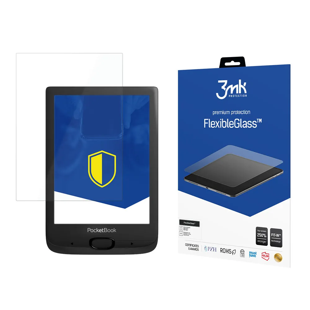 Shatterproof hybrid glass on PocketBook Basic Lux 3 - 3mk FlexibleGlass™
