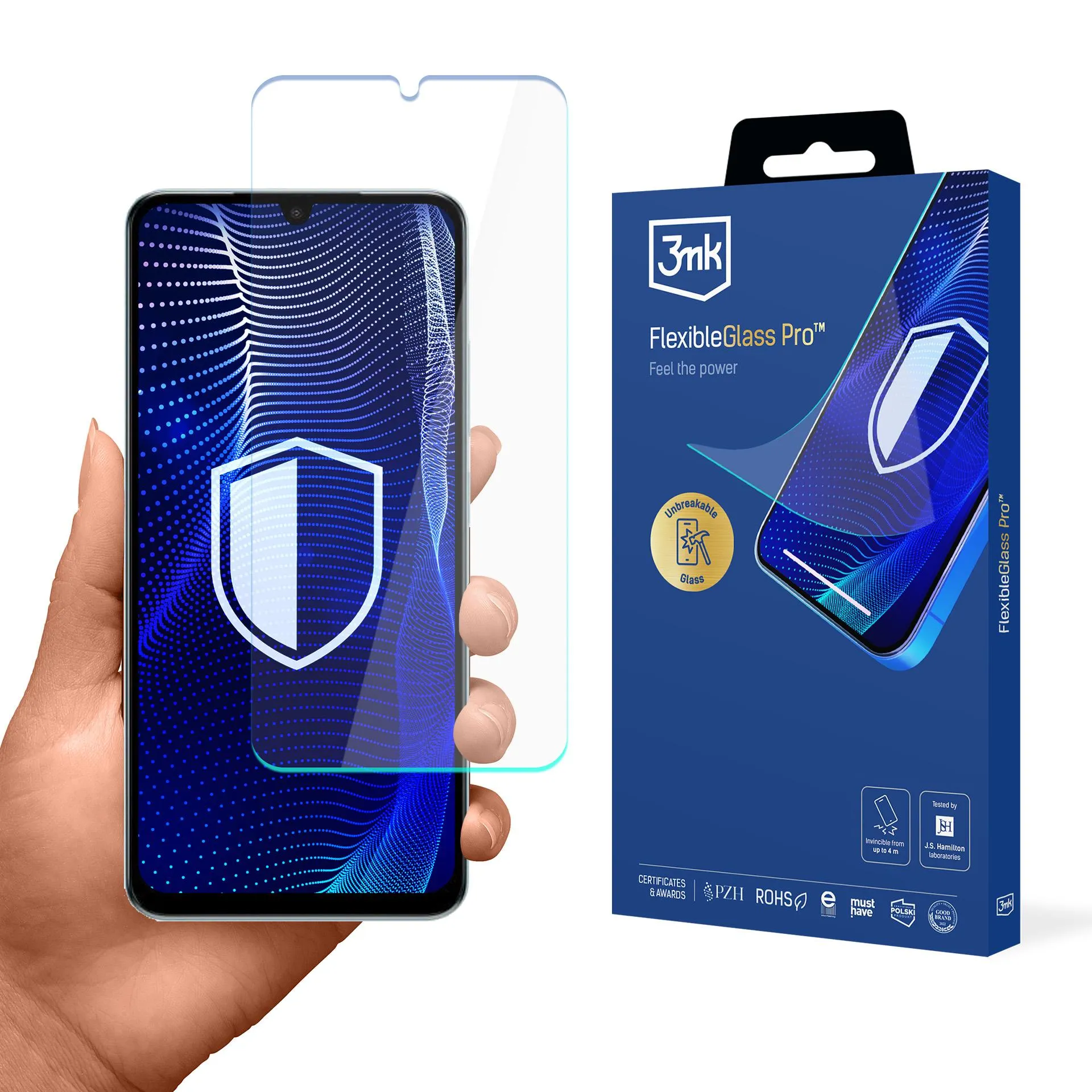 Shatterproof glass for Poco C71 - 3mk FlexibleGlass Pro