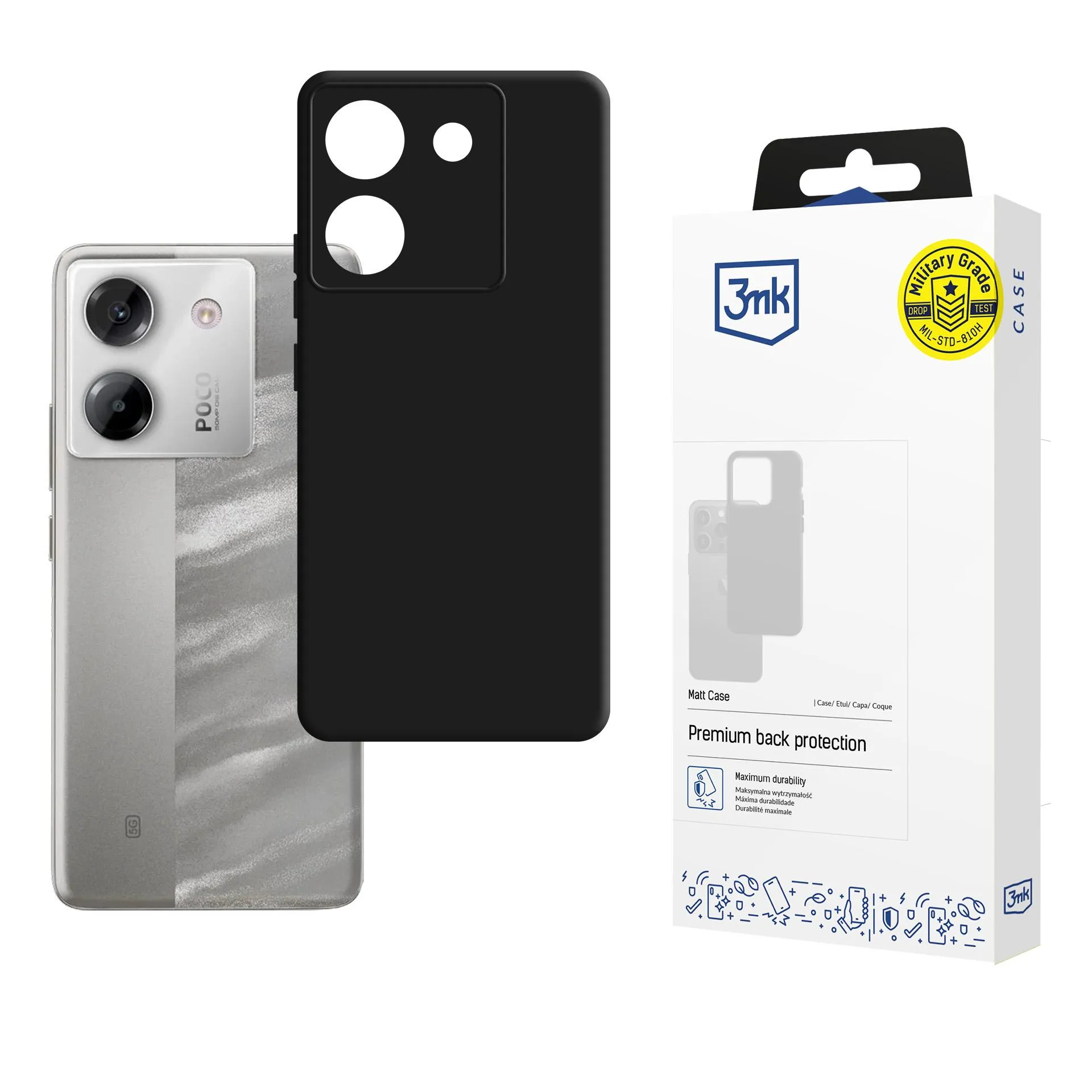 Case for POCO M7 Pro 5G - 3mk Matt Case Black