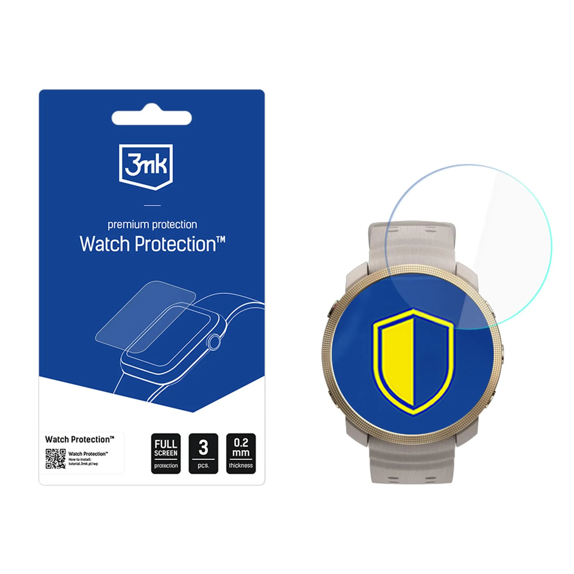 Protective glass for Polar Vantage M3 smartwatch screen - 3mk Watch Protection