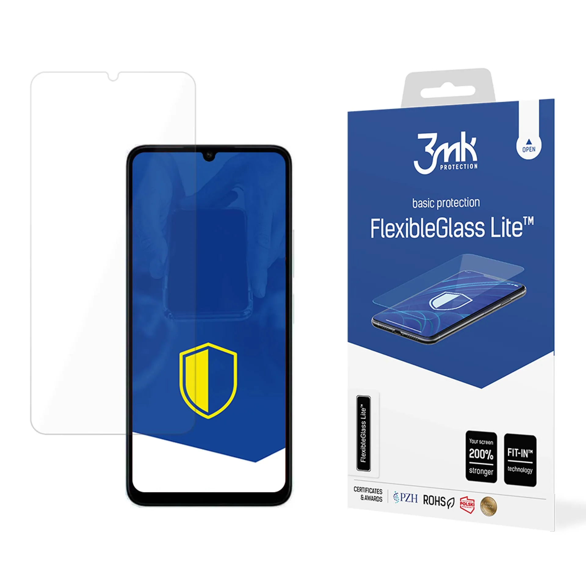 Unbreakable hybrid glass for Poco C65 - 3mk FlexibleGlass Lite