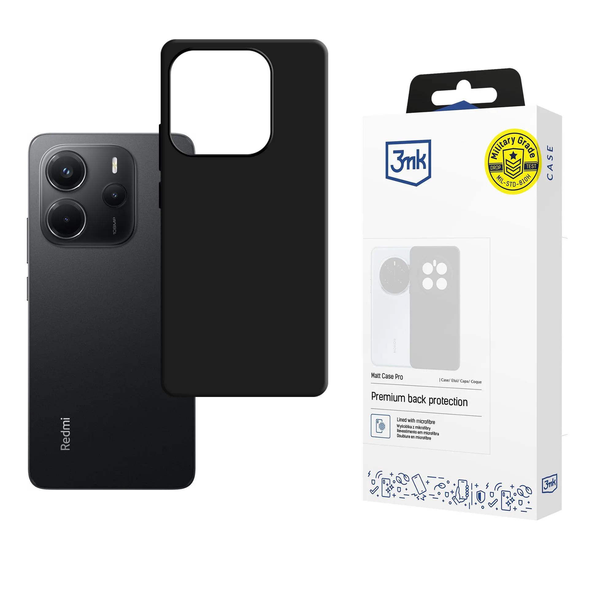 Case for Redmi Note 14 5G - 3mk Matt Case Black