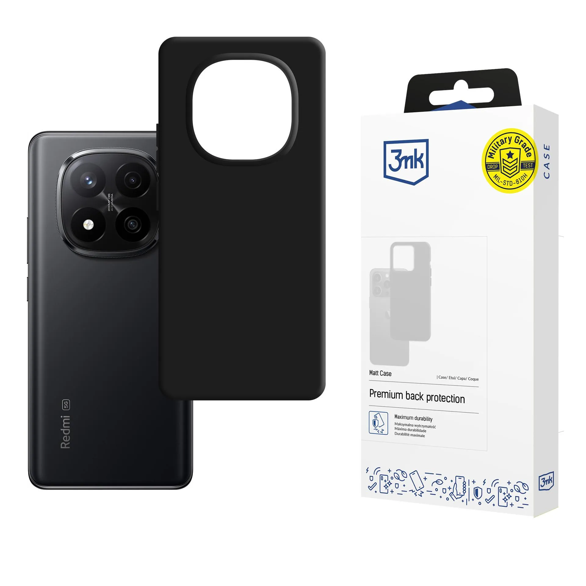 Case for Redmi Note 14 Pro+ - 3mk Matt Case Black
