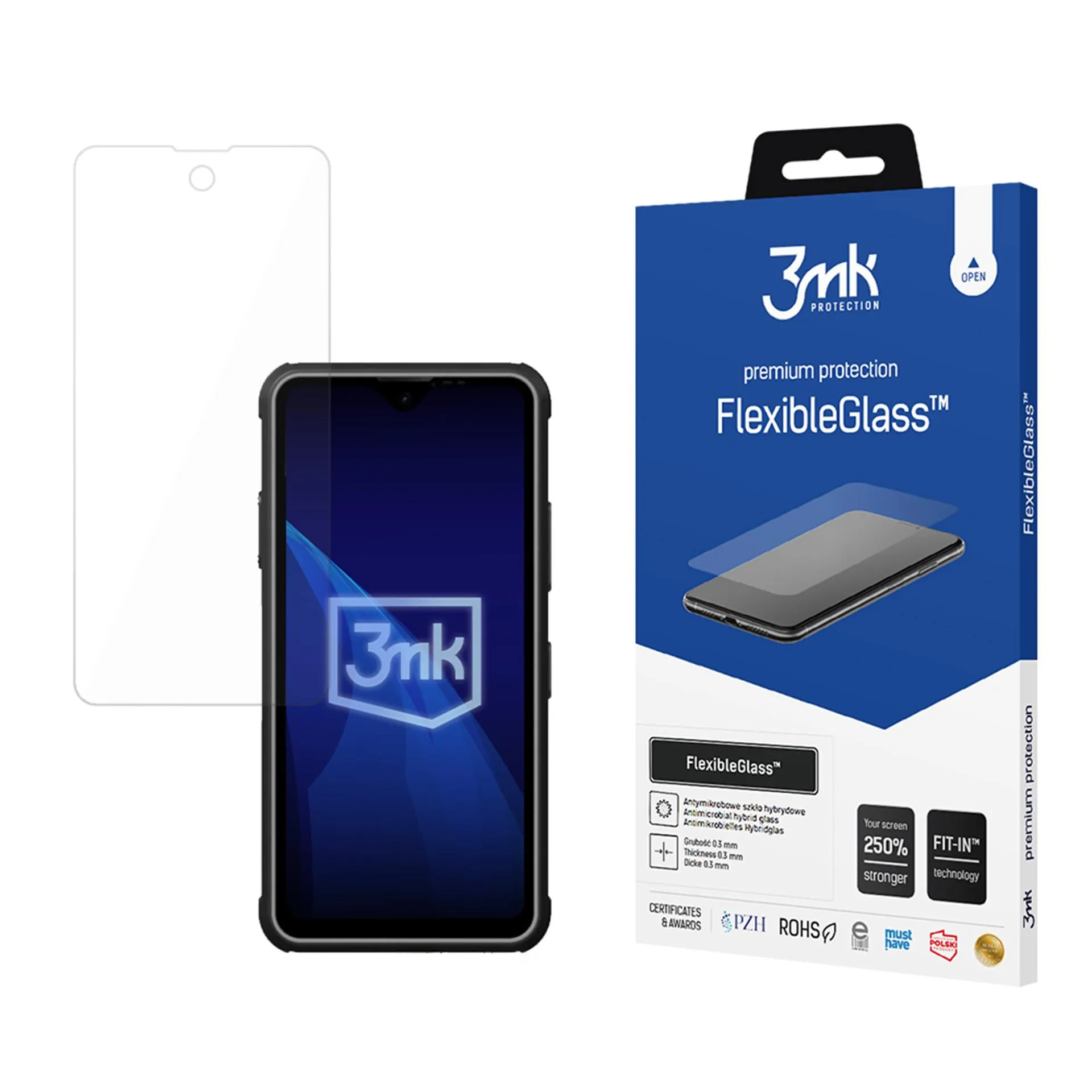 Hybrid unbreakable glass for Rugged Phones R4GT - 3mk FlexibleGlass™