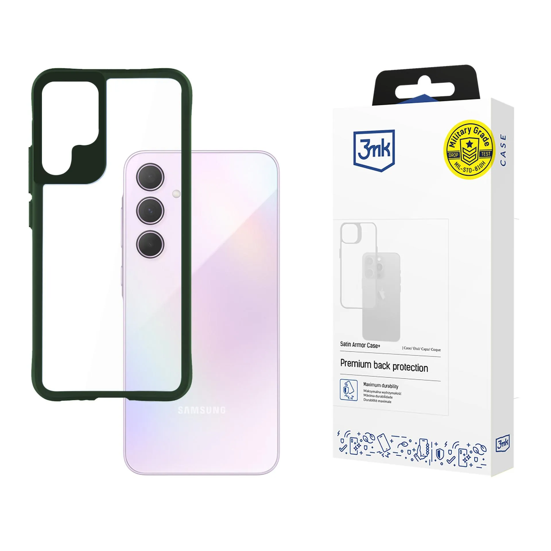 Case for Samsung Galaxy A35 5G - 3mk Satin Armor Case+ Green