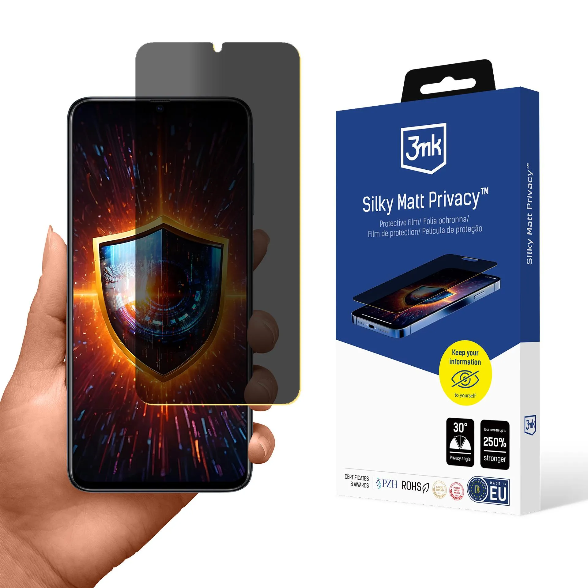 Privacy film for Samsung Galaxy A70 - 3mk Silky Matt Privacy