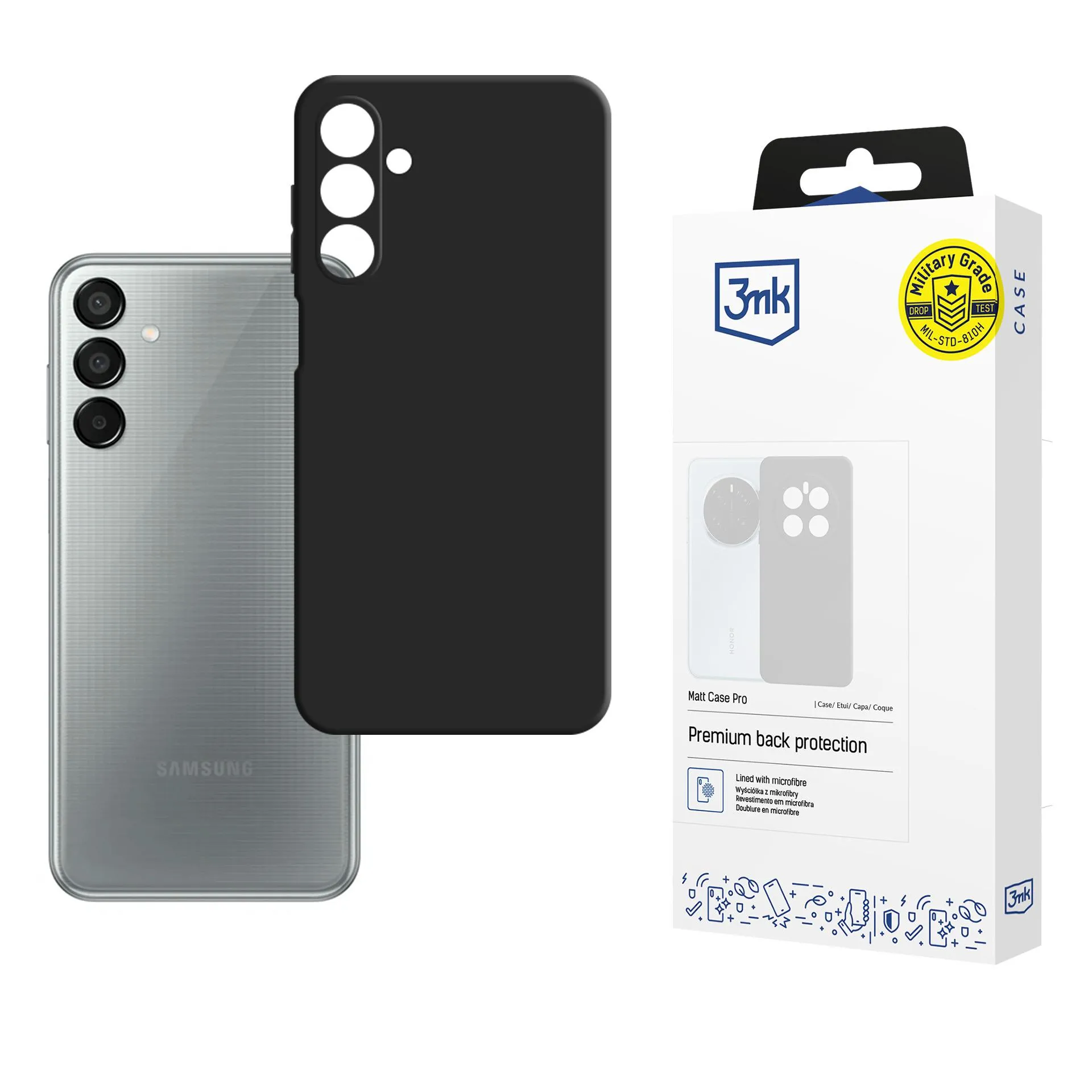 Case for Samsung Galaxy M15 5G - 3mk Matt Case Black