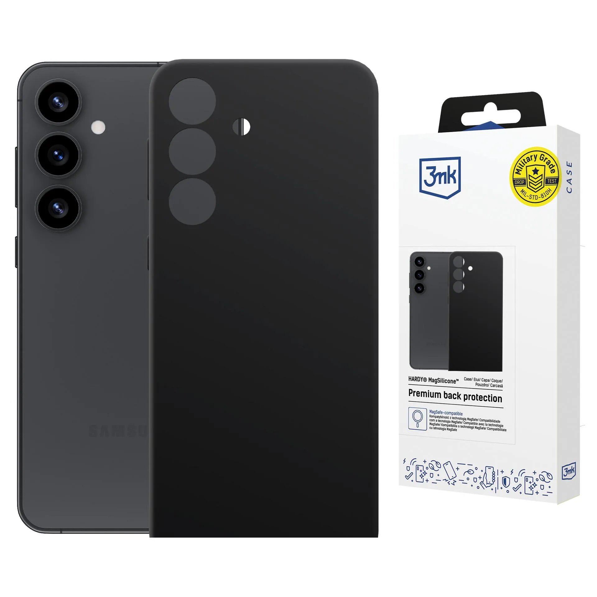 Case for Samsung Galaxy S24 - 3mk Hardy MagSilicone Black