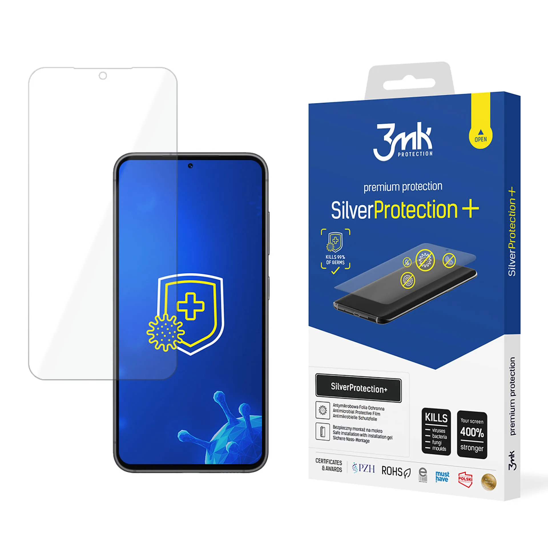 Anti-Shock Protective Film for Samsung Galaxy S24+ - 3mk SilverProtection+