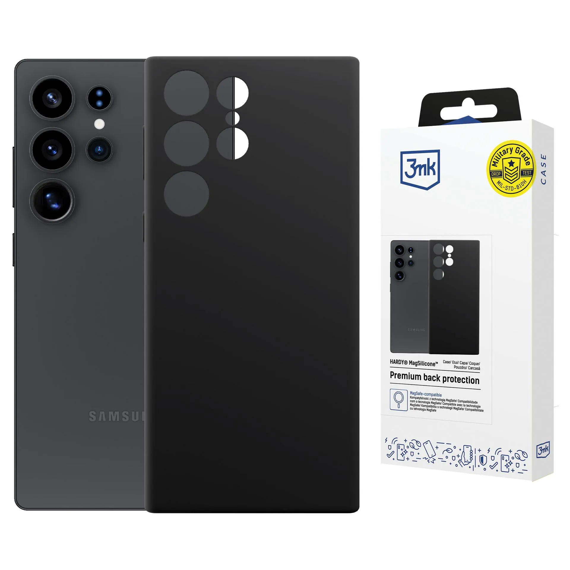Case for Samsung Galaxy S24 Ultra - 3mk Hardy MagSilicone Black