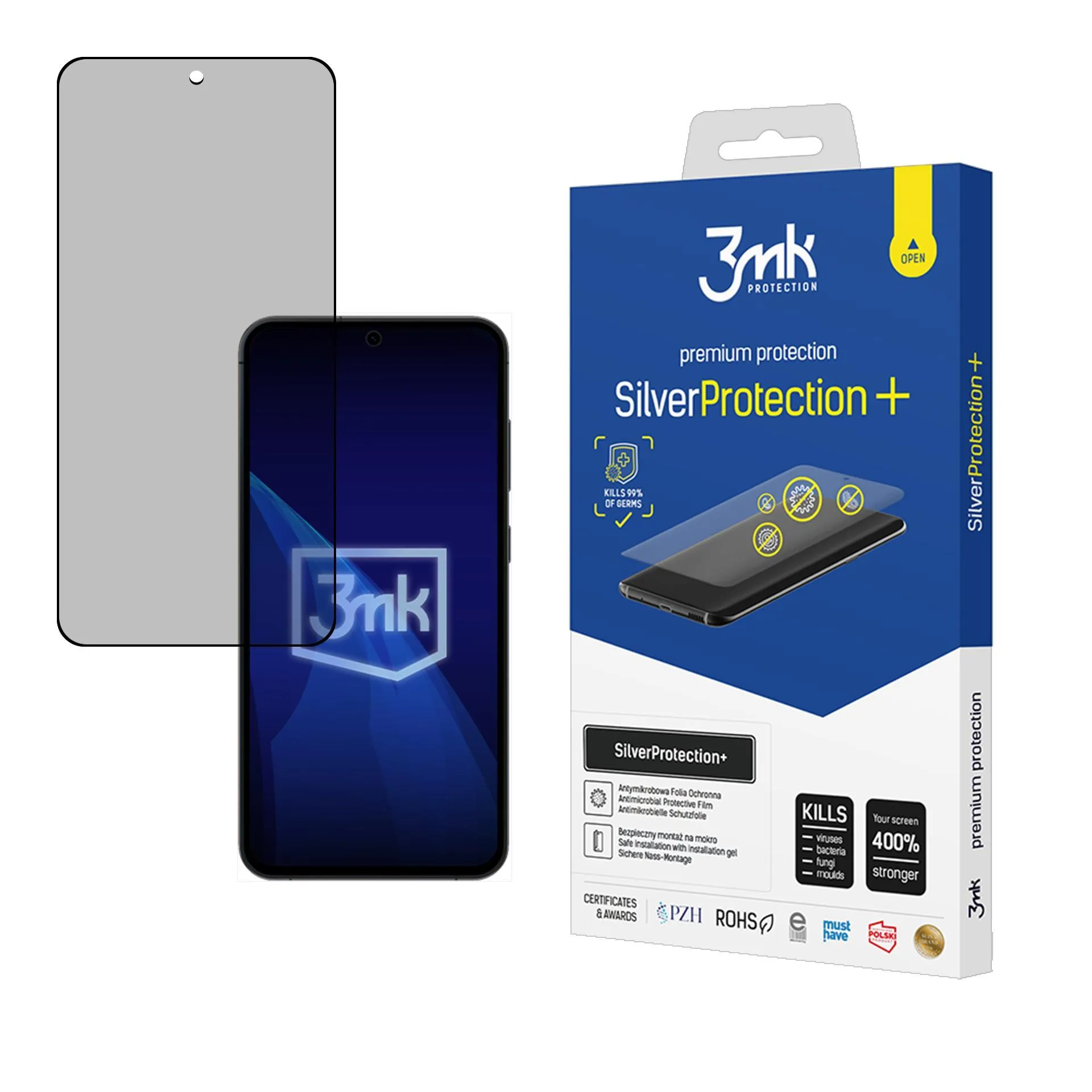 Anti-Shock Protective Film for Samsung Galaxy S25 - 3mk SilverProtection+