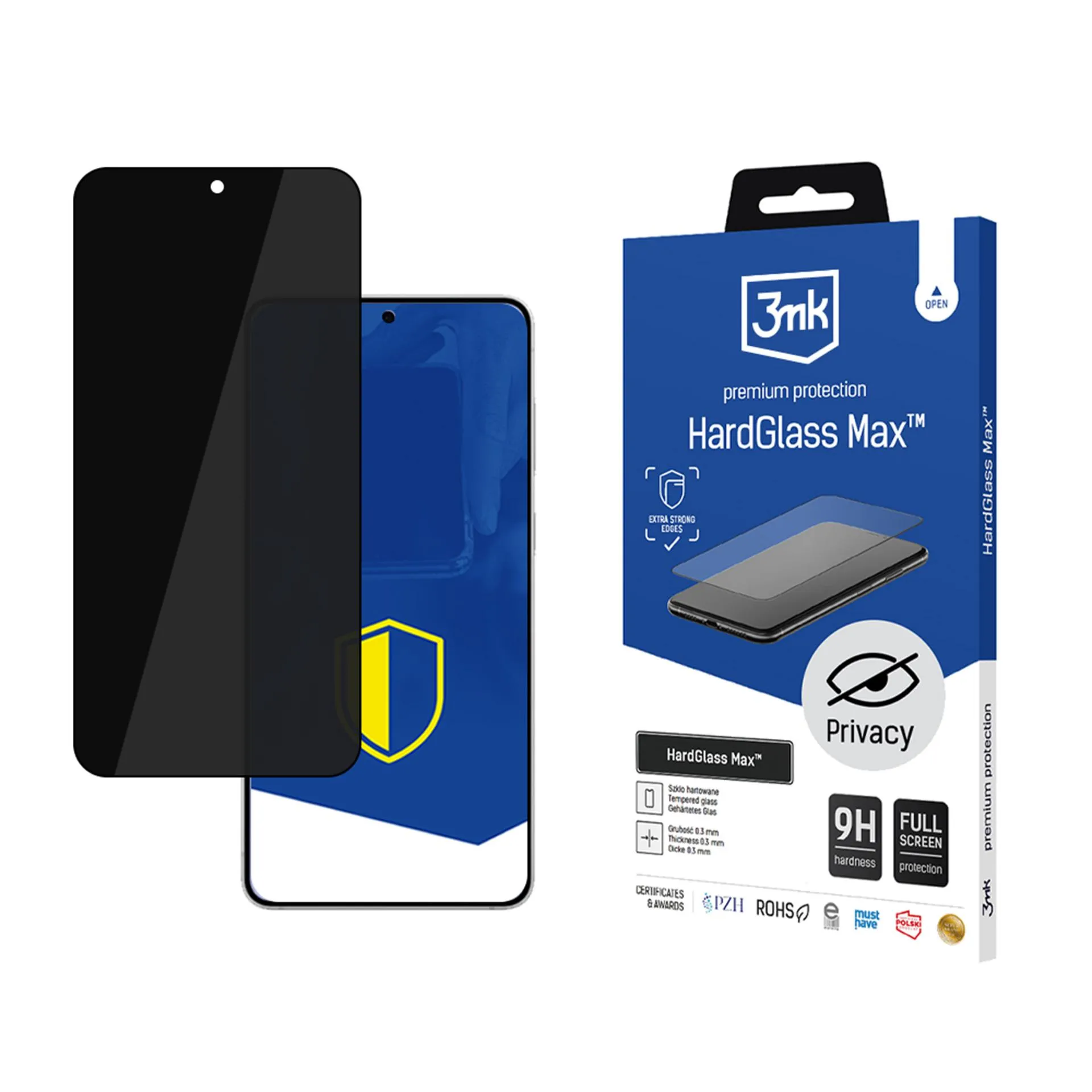 Privacy glass for Samsung Galaxy S25 Edge - 3mk HardGlass Max Privacy