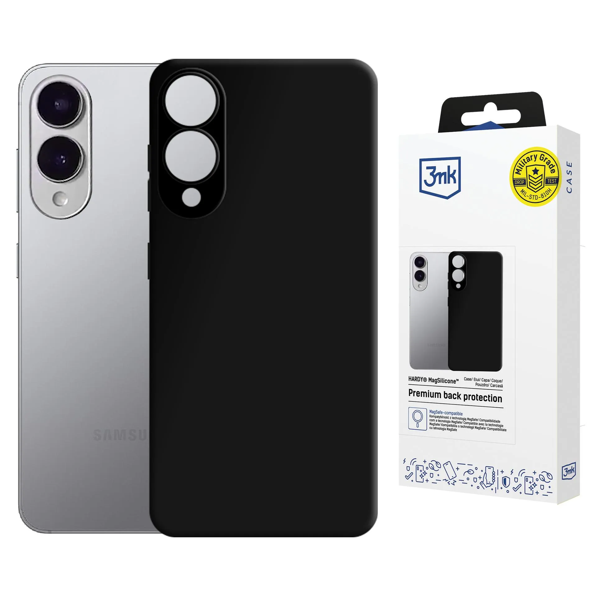 Case for Samsung Galaxy S25 Edge - 3mk Hardy MagSilicone Black