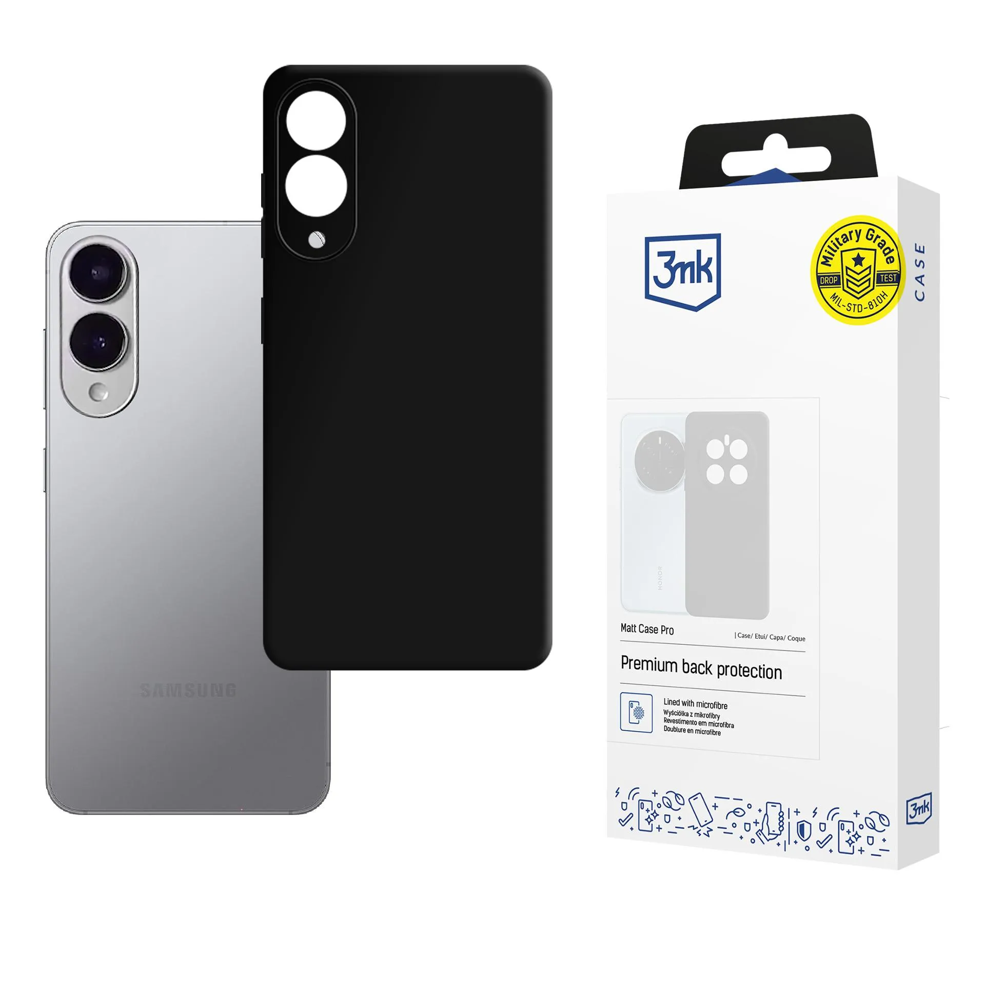 Case for Samsung Galaxy S25 Edge - 3mk Matt Case Black