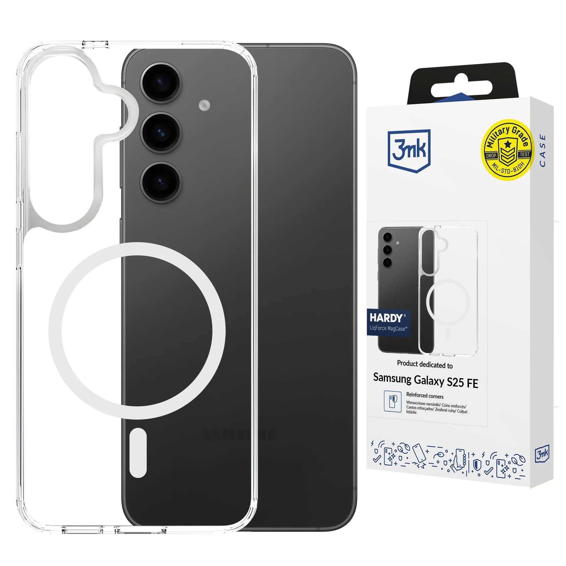 Armoured case for Samsung Galaxy S25 FE - 3mk HARDY® LiqForce MagCase™