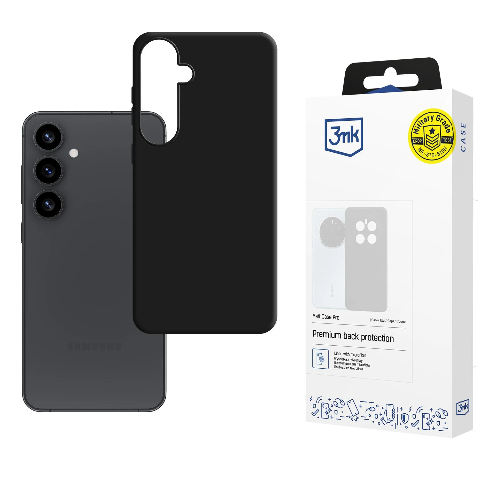 Case for Samsung Galaxy S25+ - 3mk Matt Case Black