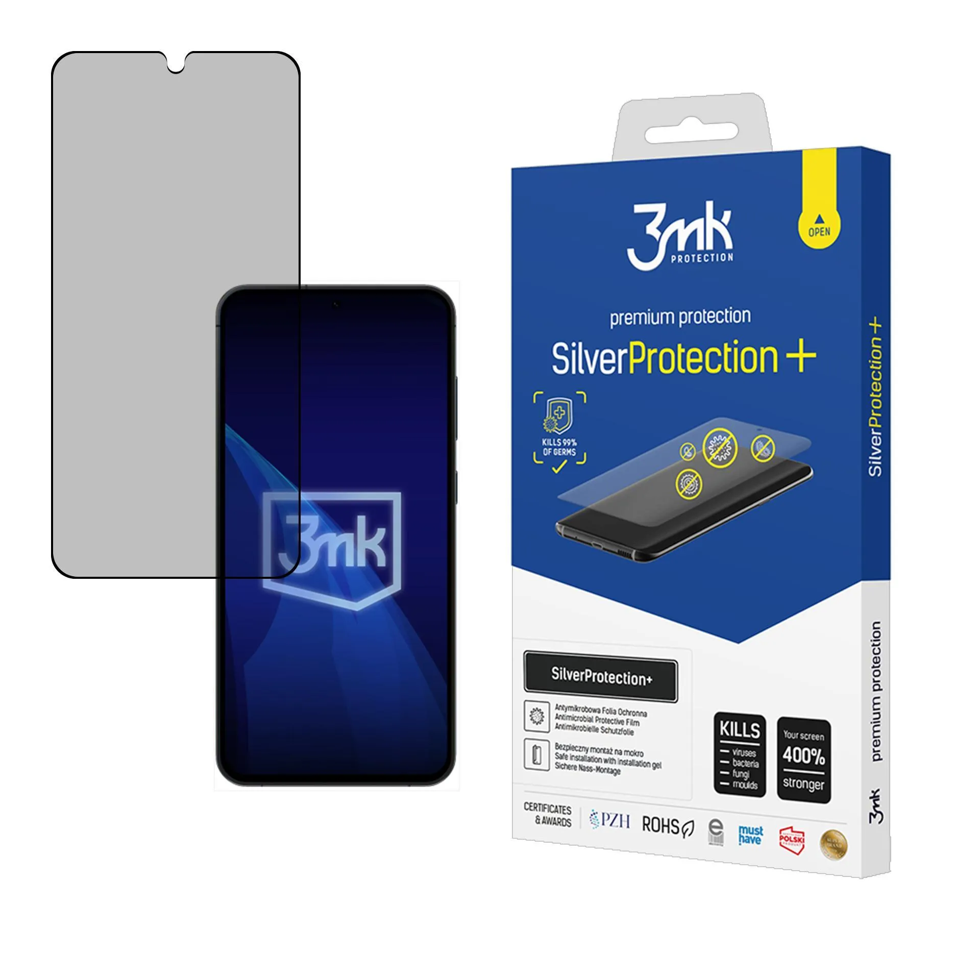 Anti-Shock Protective Film for Samsung Galaxy S25+ - 3mk SilverProtection+