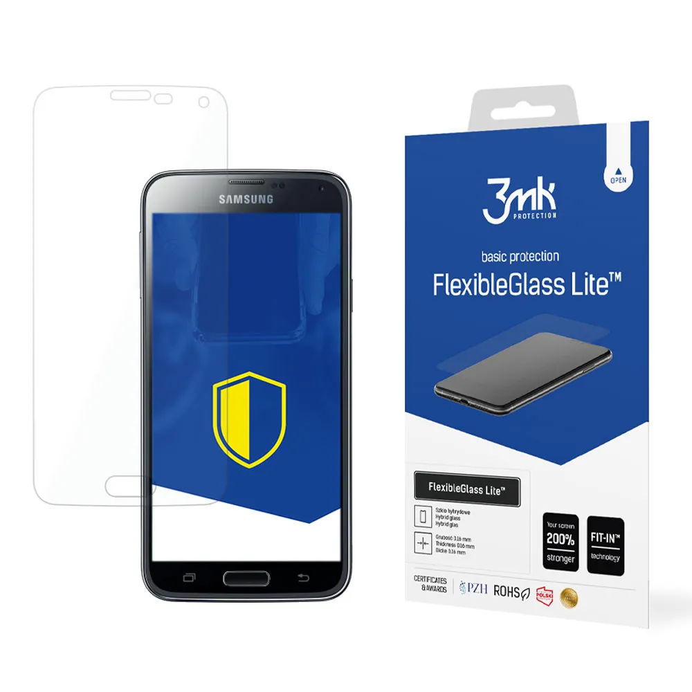 Unbreakable hybrid glass for Samsung Galaxy S5 SM-G900F - 3mk FlexibleGlass Lite