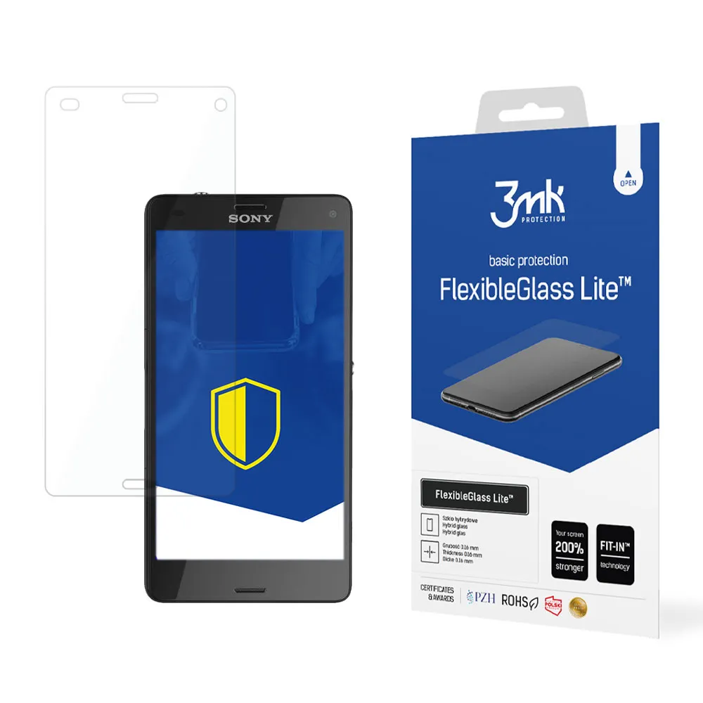 Unbreakable hybrid glass for Sony Xperia Z3 Compact D5803 - 3mk FlexibleGlass Lite