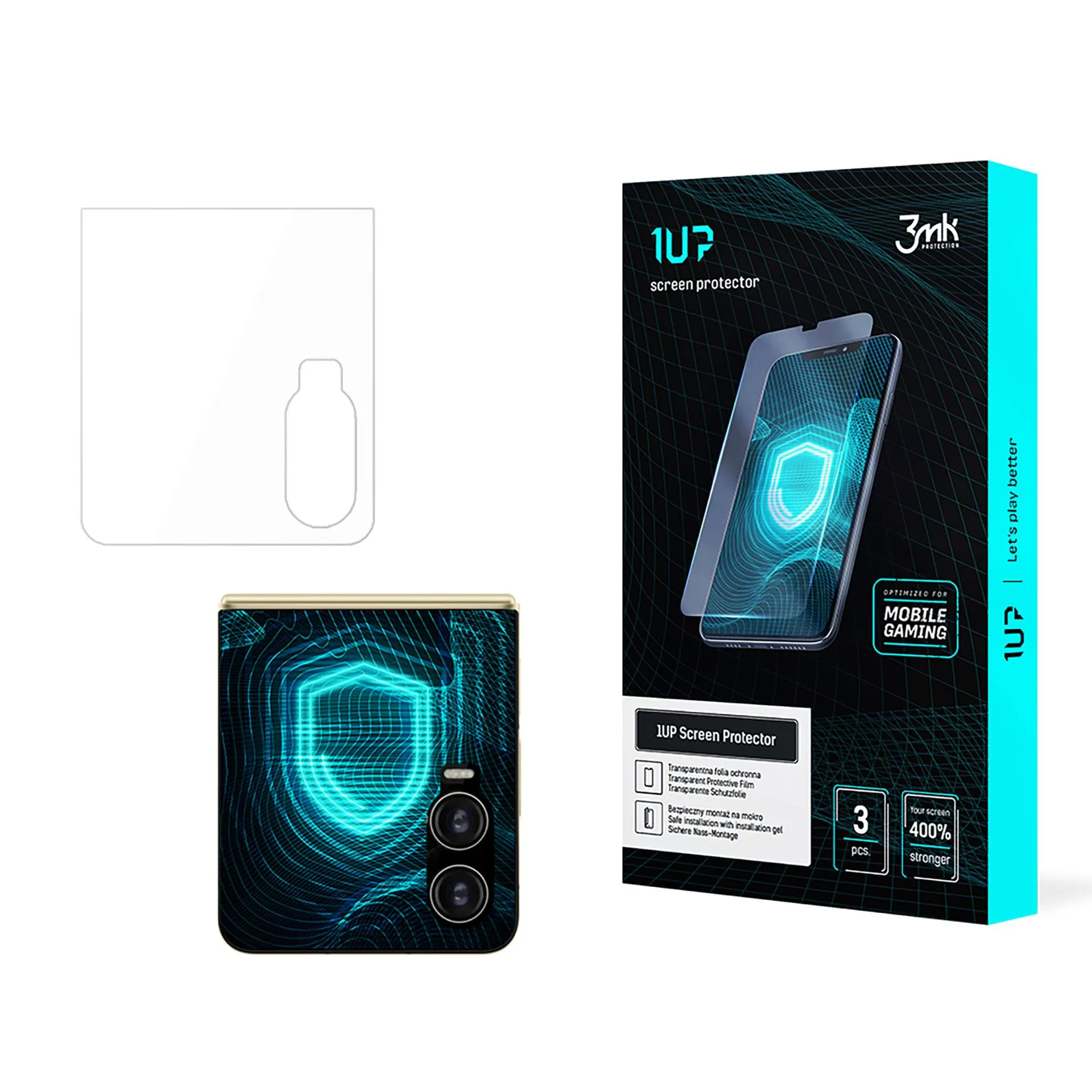 Screen protector for Tecno Phantom V Flip2 (front) - 3mk 1UP screen protector (3 pieces)