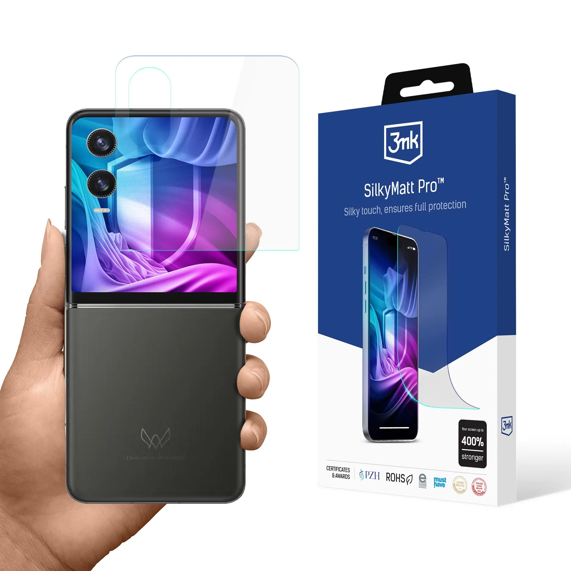 Matte foil for Tecno Phantom V Flip2 (front) - 3mk SilkyMatt Pro