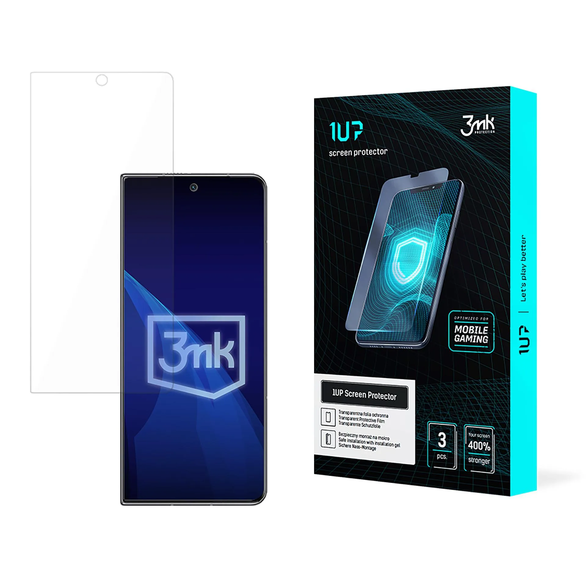 Screen protector for Tecno Phantom V Fold2 (front) - 3mk 1UP screen protector (3 pieces)