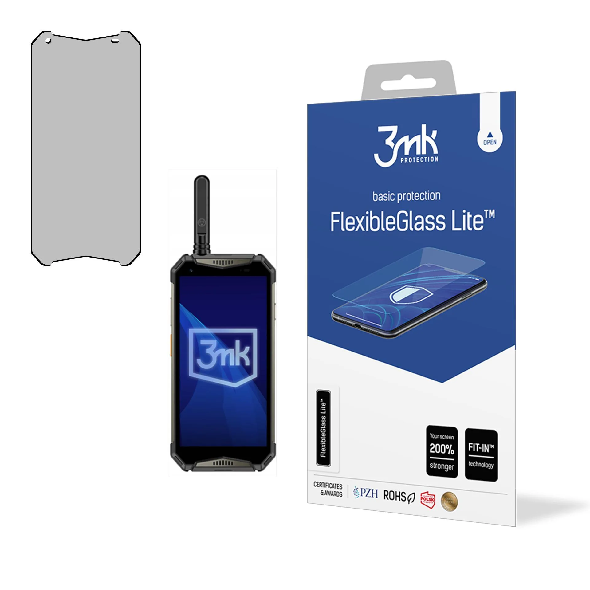 Unbreakable hybrid glass for Ulefone Armor 20WT - 3mk FlexibleGlass Lite