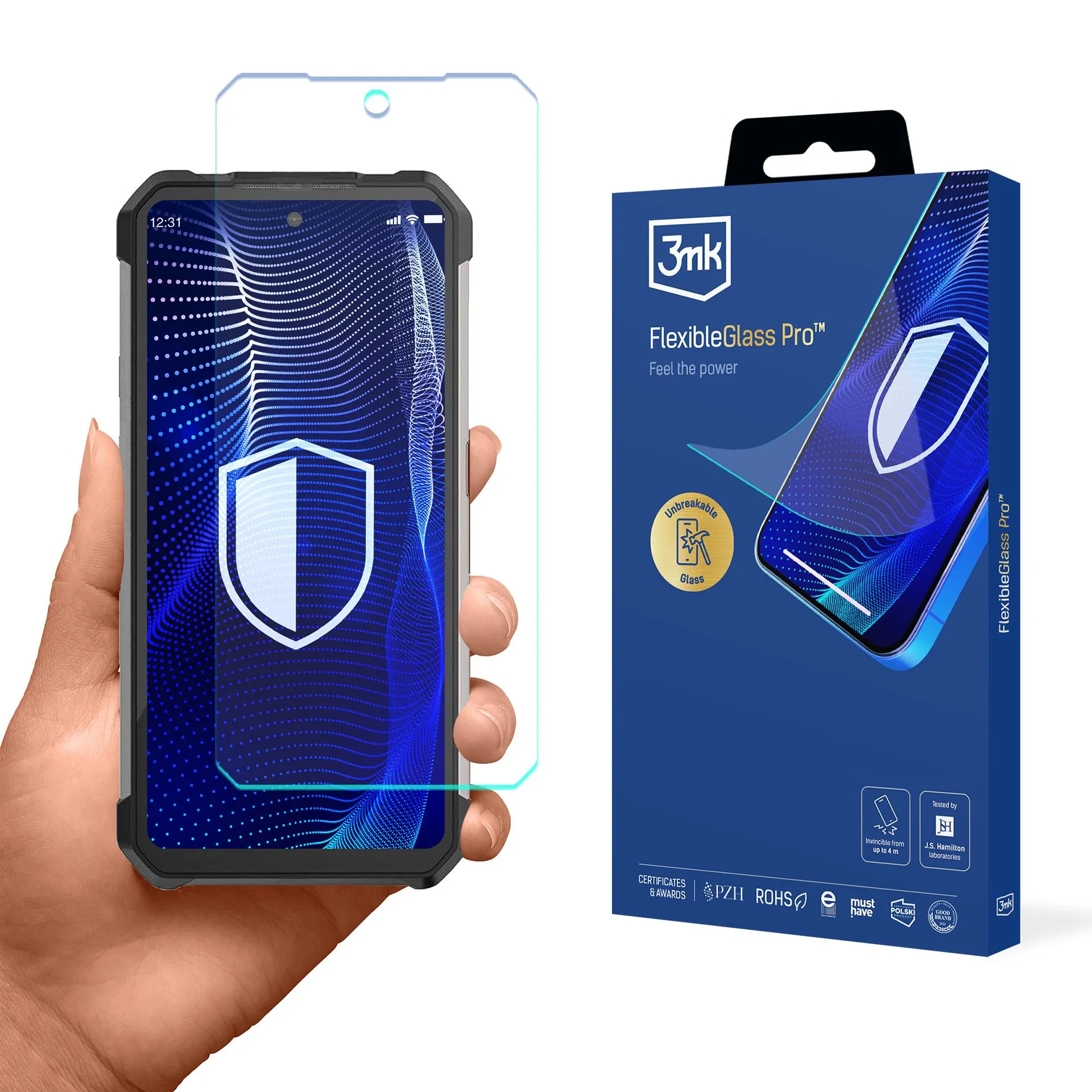 Shatterproof glass for Unihertz Shark 5G - 3mk FlexibleGlass Pro