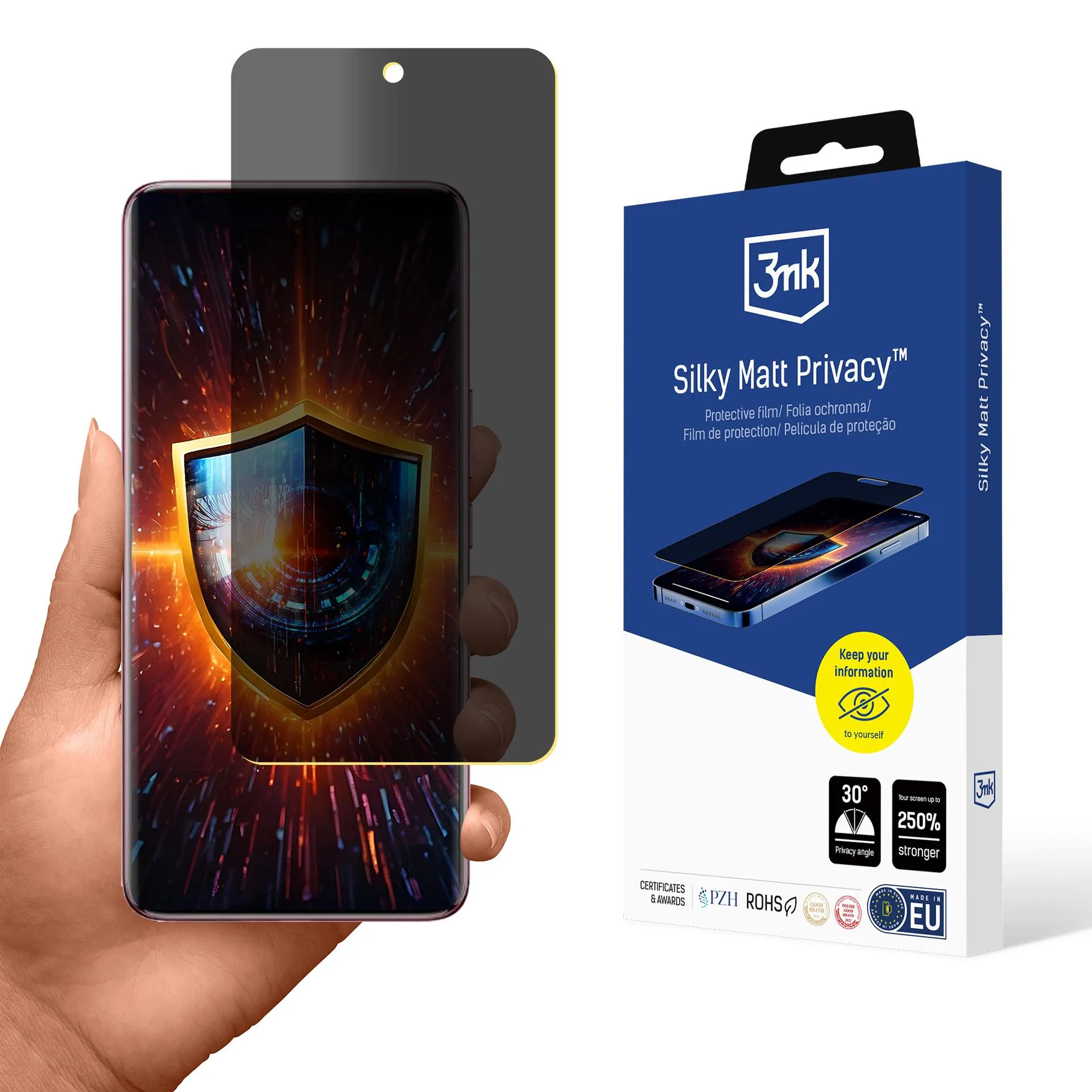 Privacy film for Vivo V50 - 3mk Silky Matt Privacy